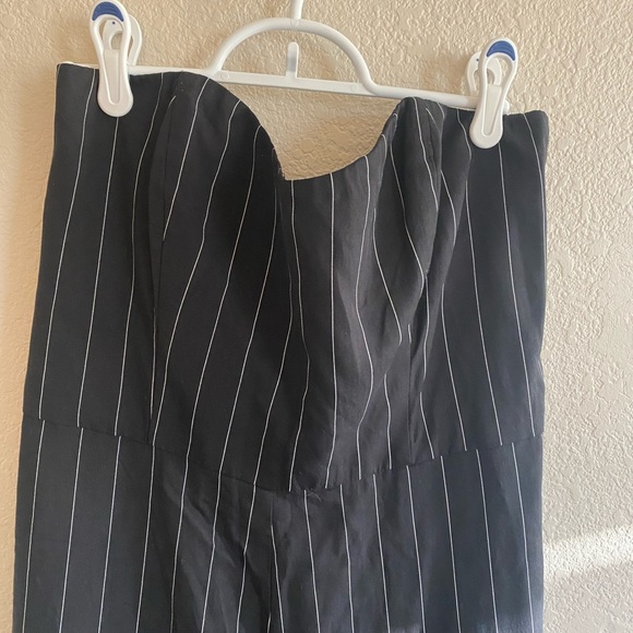 Lovers & Friends Black and White Striped Jumpsuit - Picture 2 of 4